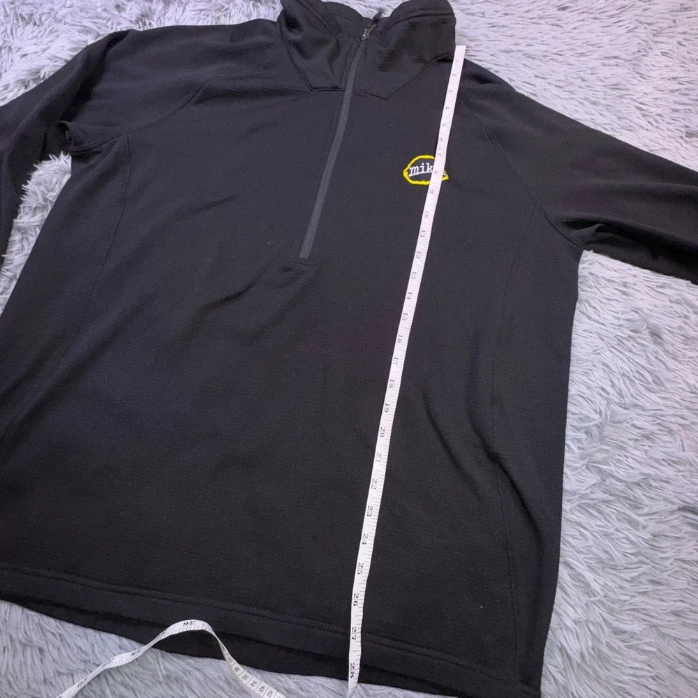 The North Face Mens XL Mountain Peaks 1/4 Zip Pullover Black Thermal Fleece logo
